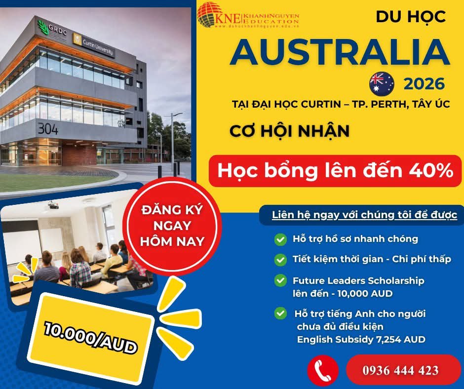 HỌC BỔNG DU HỌC ÚC TRƯỜNG ĐẠI HỌC CURTIN