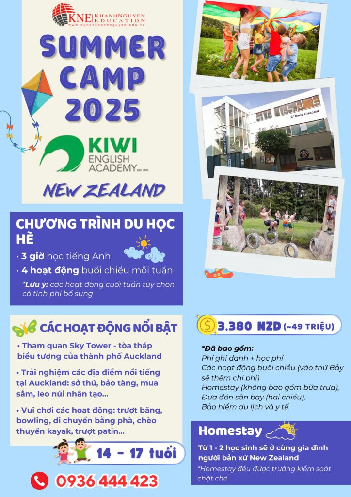 CHƯƠNG TRÌNH DU HỌC HÈ 2025 TẠI NEW ZEALAND