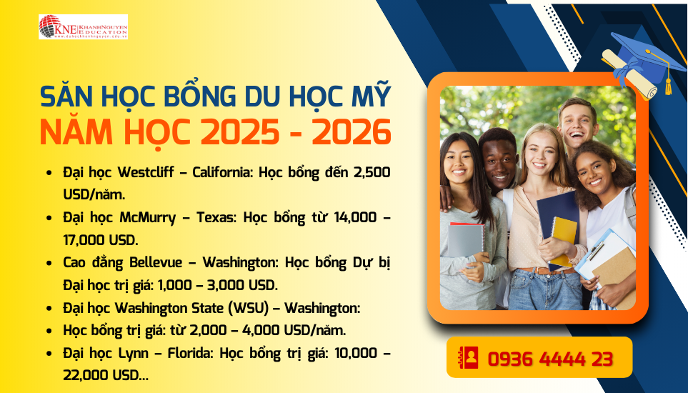 Học bổng du học Mỹ 2025 – 2026