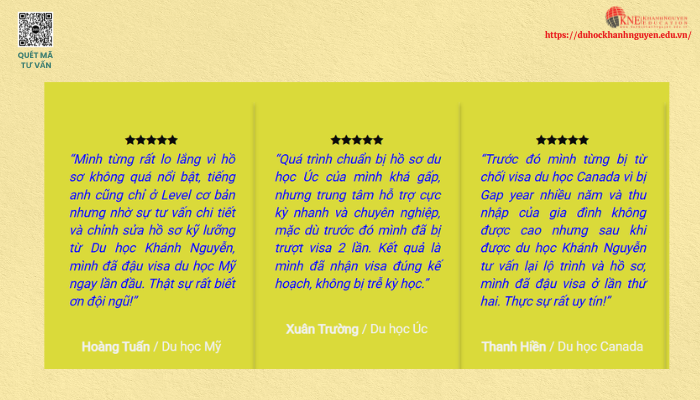 feedback từ khách hàng về công ty du học Khánh Nguyễn 