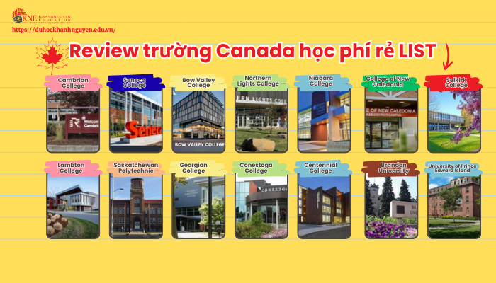 danh sách review trường Canada học phí rẻ