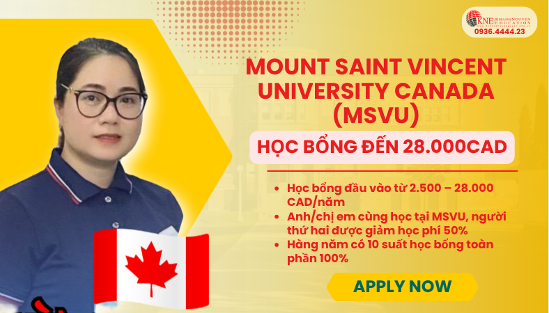 HỌC BỔNG DU HỌC CANADA TẠI TRƯỜNG MOUNT SAINT VINCENT