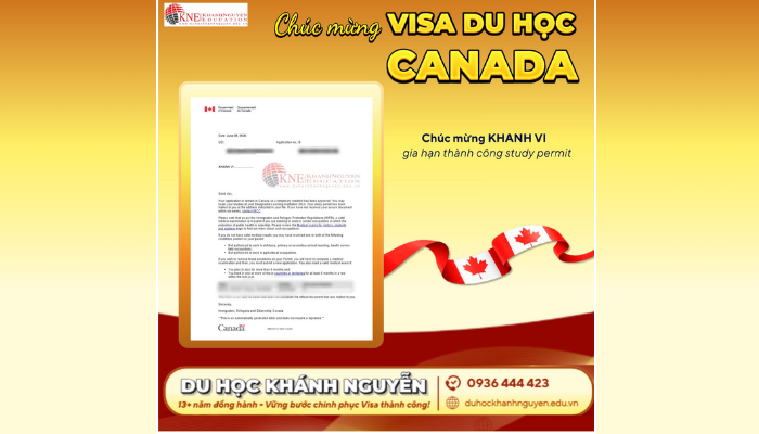 Khánh Vy gia hạn Study Permit thành công