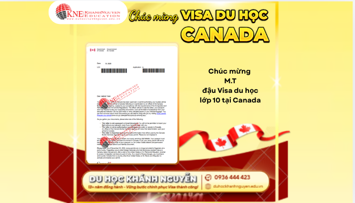 Em Tan học sinh dưới 18 tuổi đậu visa Canada